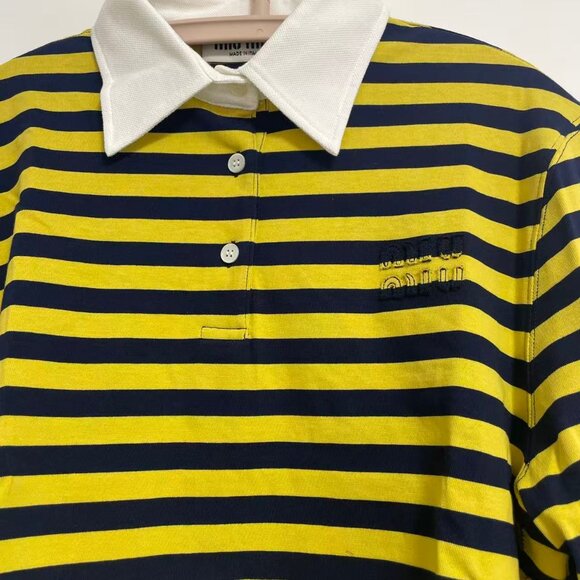 Striped Knit Polo Shirt - Picture 5 of 12